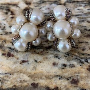 Vintage Pearl clip on earrings